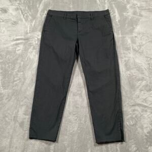 Frank Eileen Wicklow Pants 10 Grey Stretch Twill Raw Hem Classic Capsule Minimal